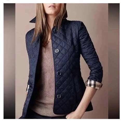 burberry copford jacket navy|Burberry Brit Fitted Quilted Copford Jacket Women .